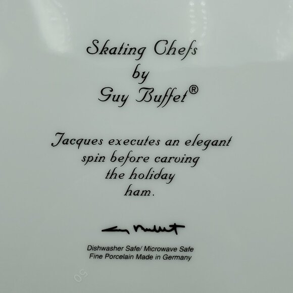 Williams Sonoma Skating Chefs by Guy Buffet Dinner Plate Jacques Serving Plate - Picture 4 of 4